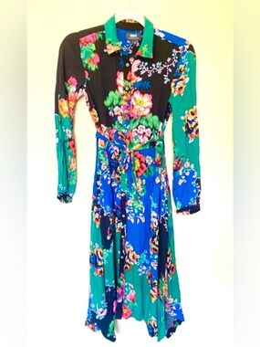 Anthropologie Multicolor Floral Long Sleeve Dress